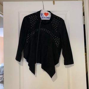 BCBG Max Azria Cropped Faux Suede Jacket. Size Med